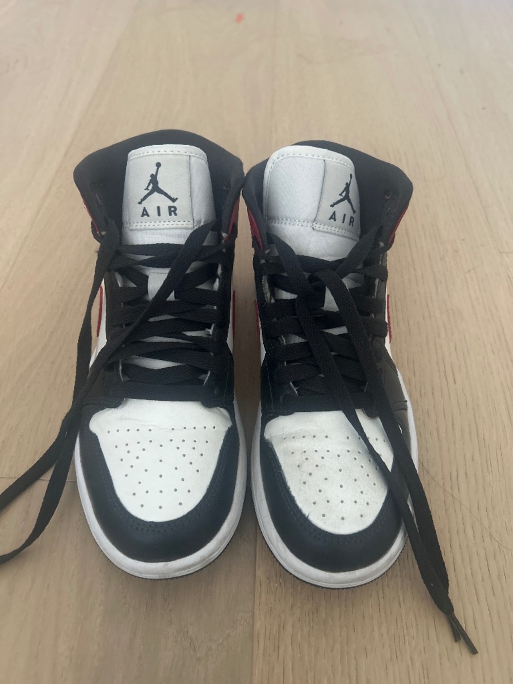 Red white and black air Jordan 1s mid length woman new condition size 5